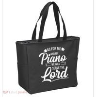 Christian Piano Player Serve The Lord Pianist Tote Bag thumb 2