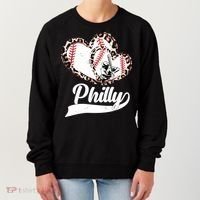 Cute Philly Philadelphia Baseball Hearts Women's Sweatshirt thumb 0