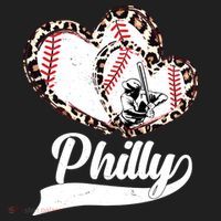 Cute Philly Philadelphia Baseball Hearts Women's Sweatshirt thumb 2