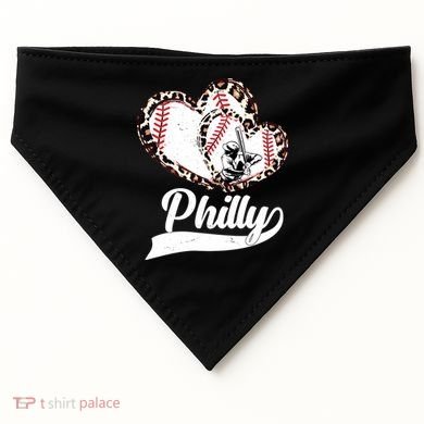 Cute Philly Philadelphia Baseball Hearts USA-Made Doggie Bandana
