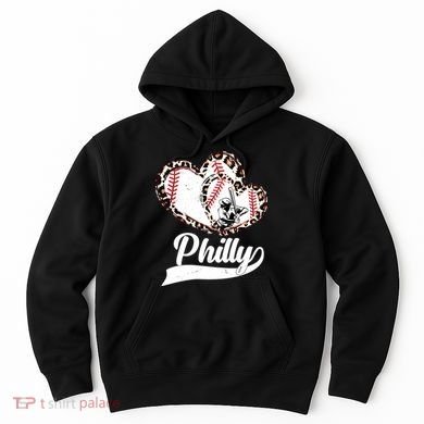 Cute Philly Philadelphia Baseball Hearts Hoodie