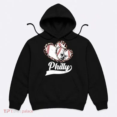 Cute Philly Philadelphia Baseball Hearts Hoodie