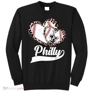 Cute Philly Philadelphia Baseball Hearts Sweatshirt
