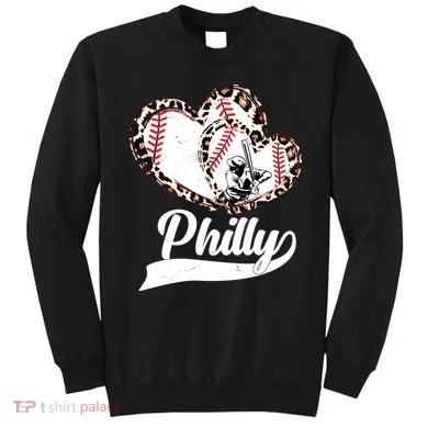Cute Philly Philadelphia Baseball Hearts Sweatshirt
