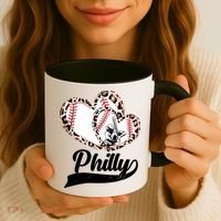 Cute Philly Philadelphia Baseball Hearts Coffee Mug thumb 3