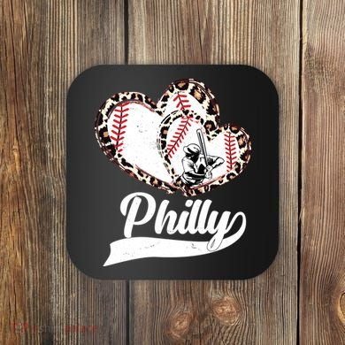 Cute Philly Philadelphia Baseball Hearts Coaster