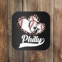 Cute Philly Philadelphia Baseball Hearts Coaster thumb 0