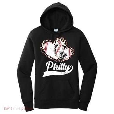 Cute Philly Philadelphia Baseball Hearts Women's Hoodie