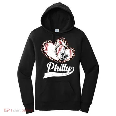 Cute Philly Philadelphia Baseball Hearts Women's Hoodie