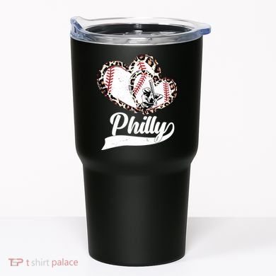 Cute Philly Philadelphia Baseball Hearts Tumbler
