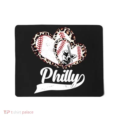 Cute Philly Philadelphia Baseball Hearts Mousepad