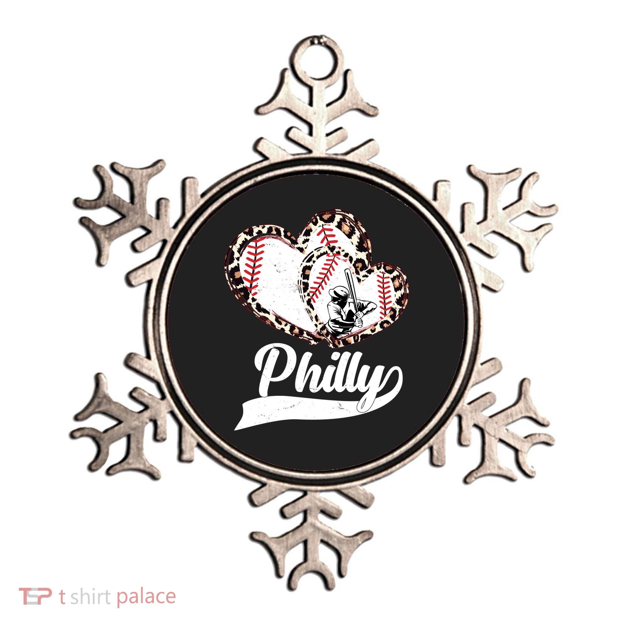 Cute Philly Philadelphia Baseball Hearts Ornament