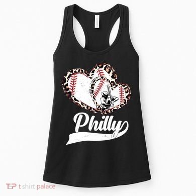 Cute Philly Philadelphia Baseball Hearts Women's Tank Top