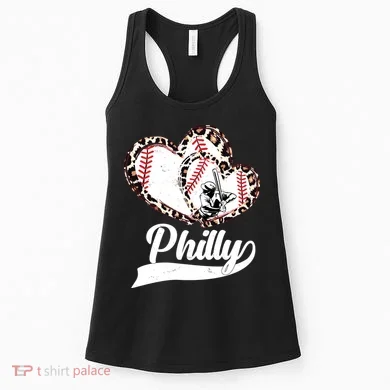 Cute Philly Philadelphia Baseball Hearts Women's Tank Top