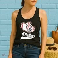 Cute Philly Philadelphia Baseball Hearts Women's Tank Top thumb 2