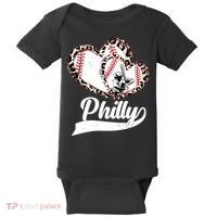 Cute Philly Philadelphia Baseball Hearts Baby Bodysuit thumb 0