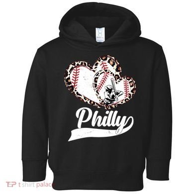 Cute Philly Philadelphia Baseball Hearts Toddler Hoodie