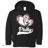 Cute Philly Philadelphia Baseball Hearts Toddler Hoodie thumb 0