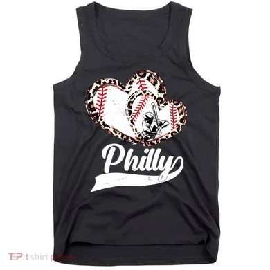 Cute Philly Philadelphia Baseball Hearts Tank Top
