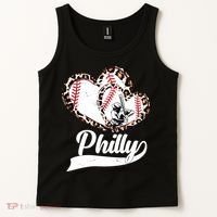 Cute Philly Philadelphia Baseball Hearts Tank Top thumb 2