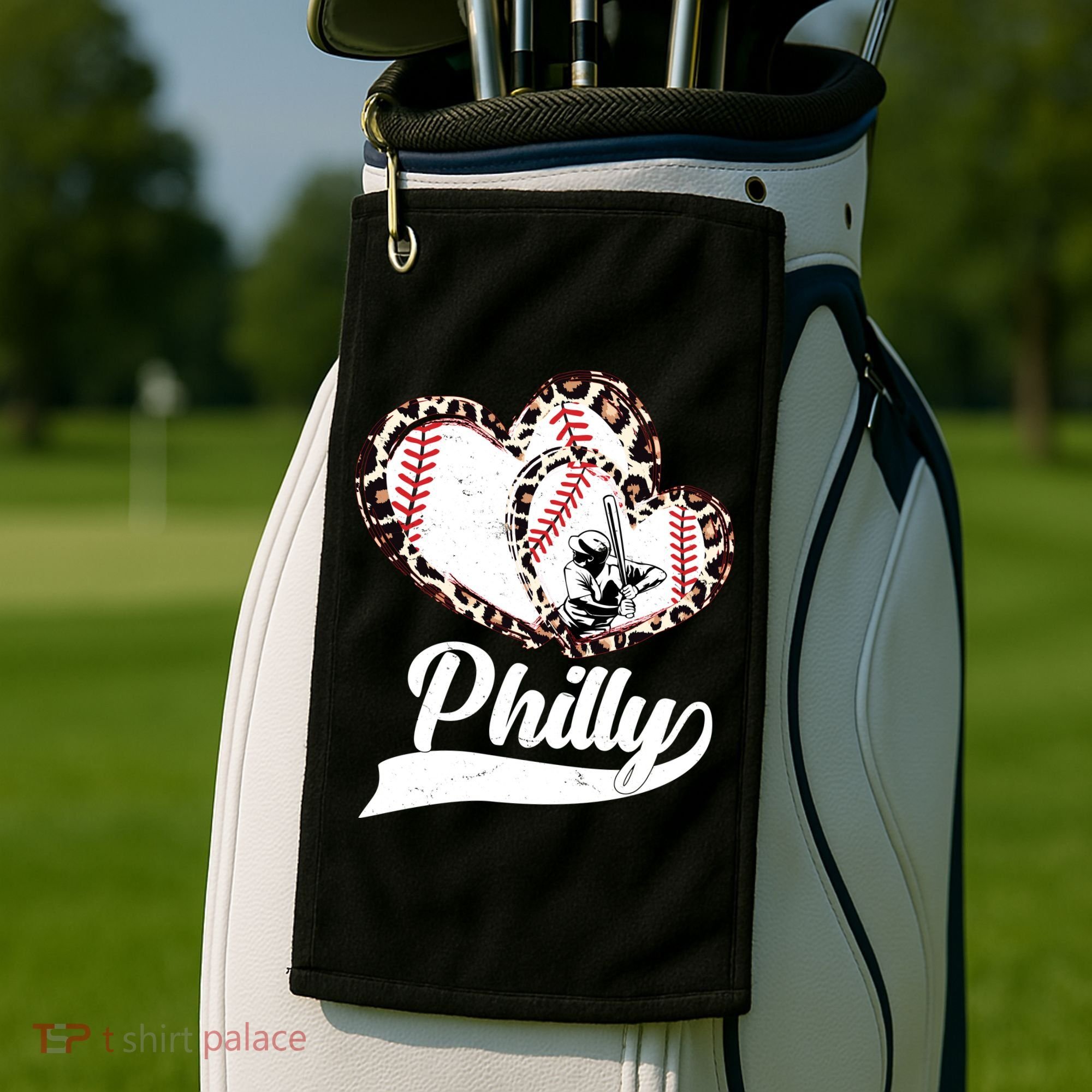 Cute Philly Philadelphia Baseball Hearts Golf Towel