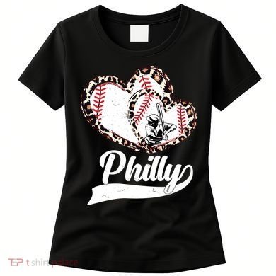 Cute Philly Philadelphia Baseball Hearts Women's T-Shirt