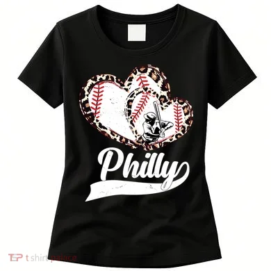Cute Philly Philadelphia Baseball Hearts Women's T-Shirt