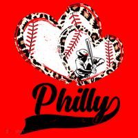 Cute Philly Philadelphia Baseball Hearts Santa Hat thumb 1