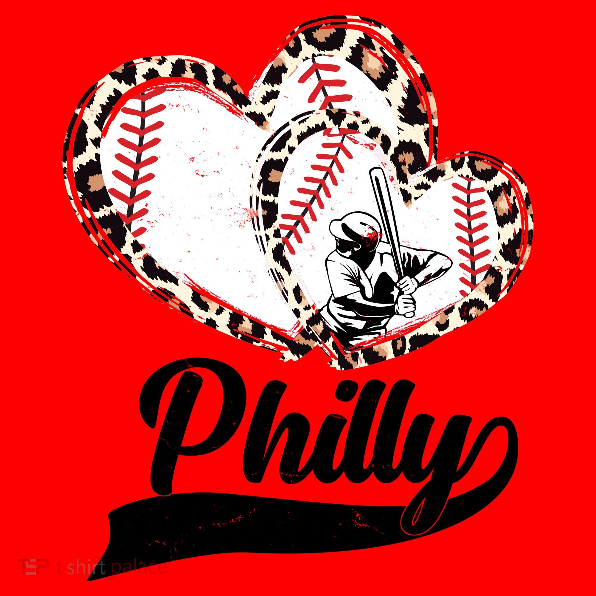 Cute Philly Philadelphia Baseball Hearts Santa Hat
