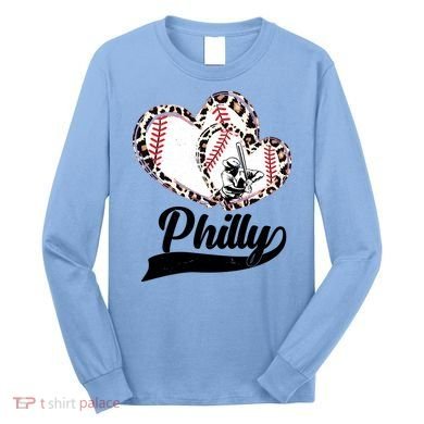 Cute Philly Philadelphia Baseball Hearts Long Sleeve Shirt