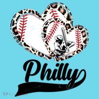 Cute Philly Philadelphia Baseball Hearts Button thumb 1