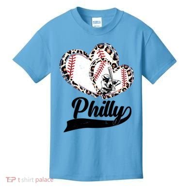 Cute Philly Philadelphia Baseball Hearts Kids T-Shirt