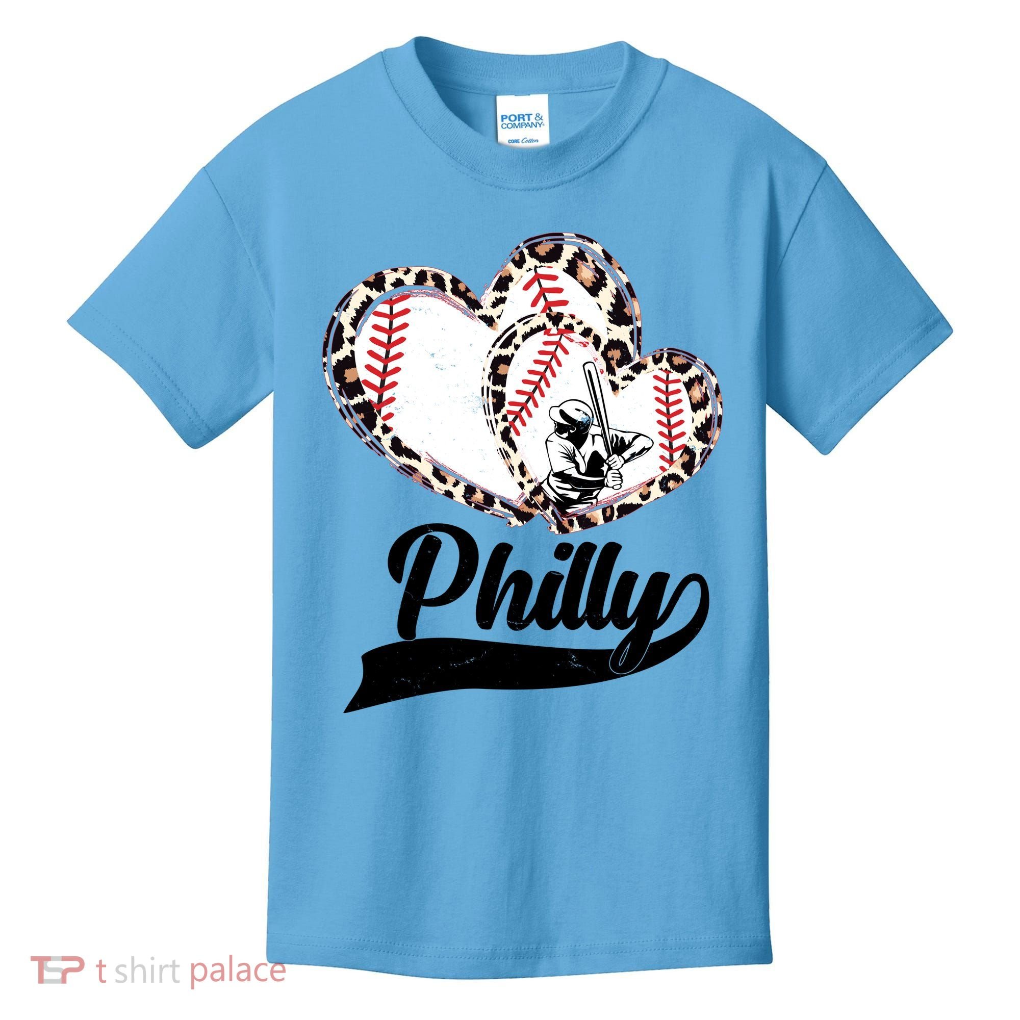 Cute Philly Philadelphia Baseball Hearts Kids T-Shirt