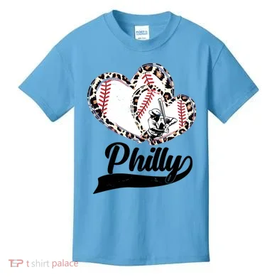 Cute Philly Philadelphia Baseball Hearts Kids T-Shirt
