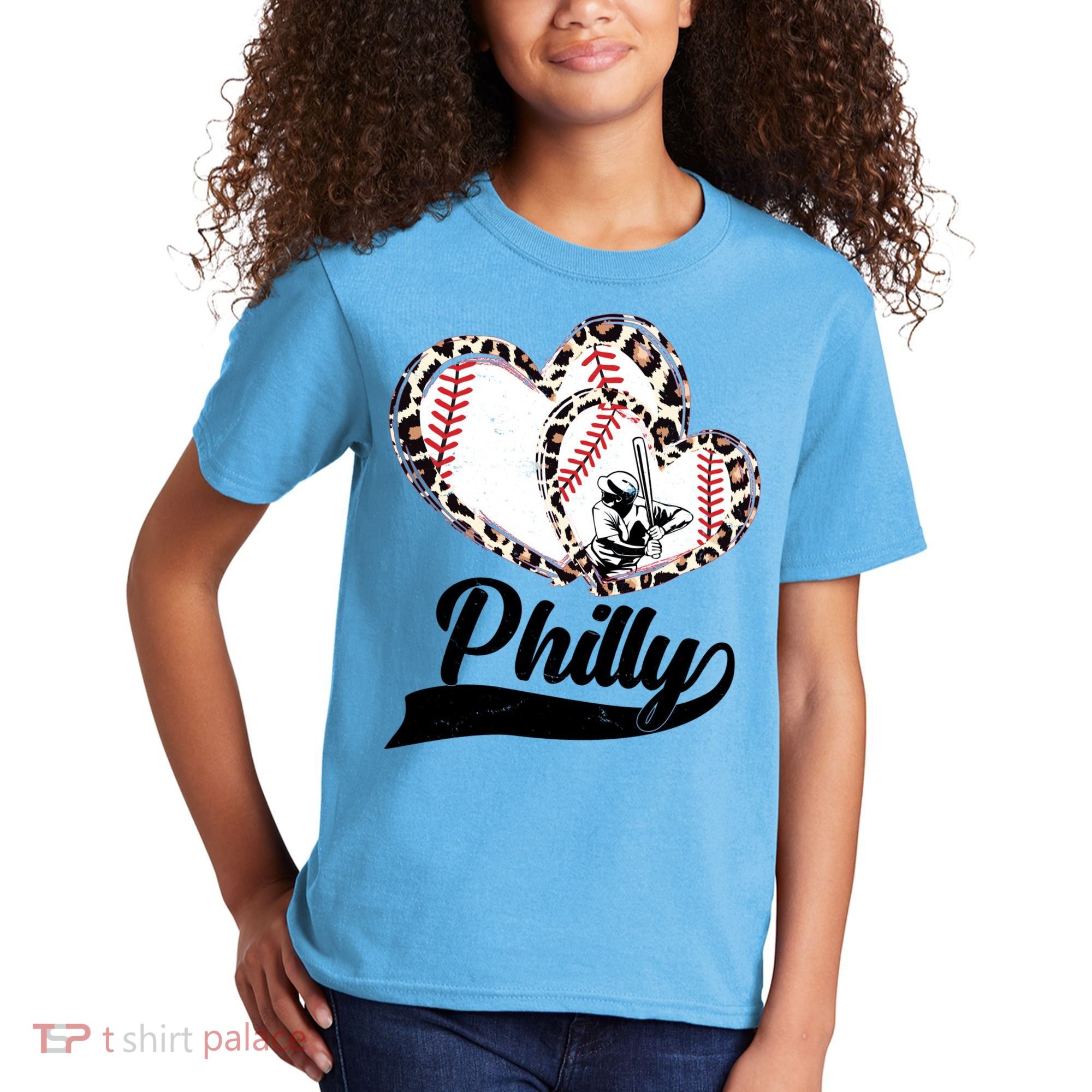 Cute Philly Philadelphia Baseball Hearts Kids T-Shirt