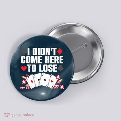 Cool Poker Player Art Casino Lover Gamblers Button