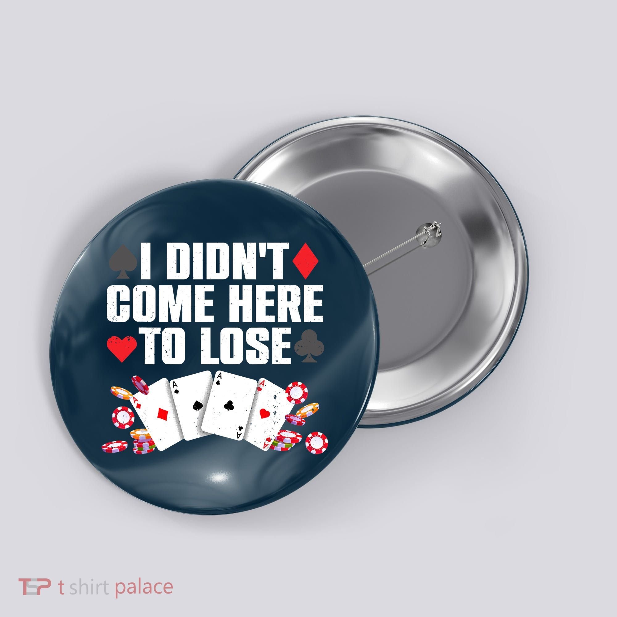 Cool Poker Player Art Casino Lover Gamblers Button