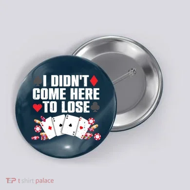 Cool Poker Player Art Casino Lover Gamblers Button