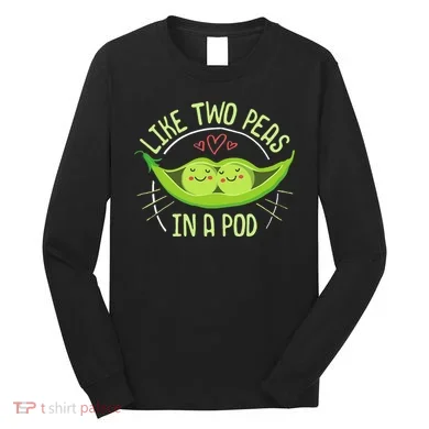 Cute Pea Pod Like Two Peas In A Pod Idiom Long Sleeve Shirt