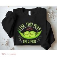 Cute Pea Pod Like Two Peas In A Pod Idiom Sweatshirt thumb 2
