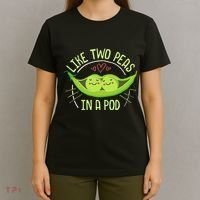 Cute Pea Pod Like Two Peas In A Pod Idiom T-Shirt thumb 4