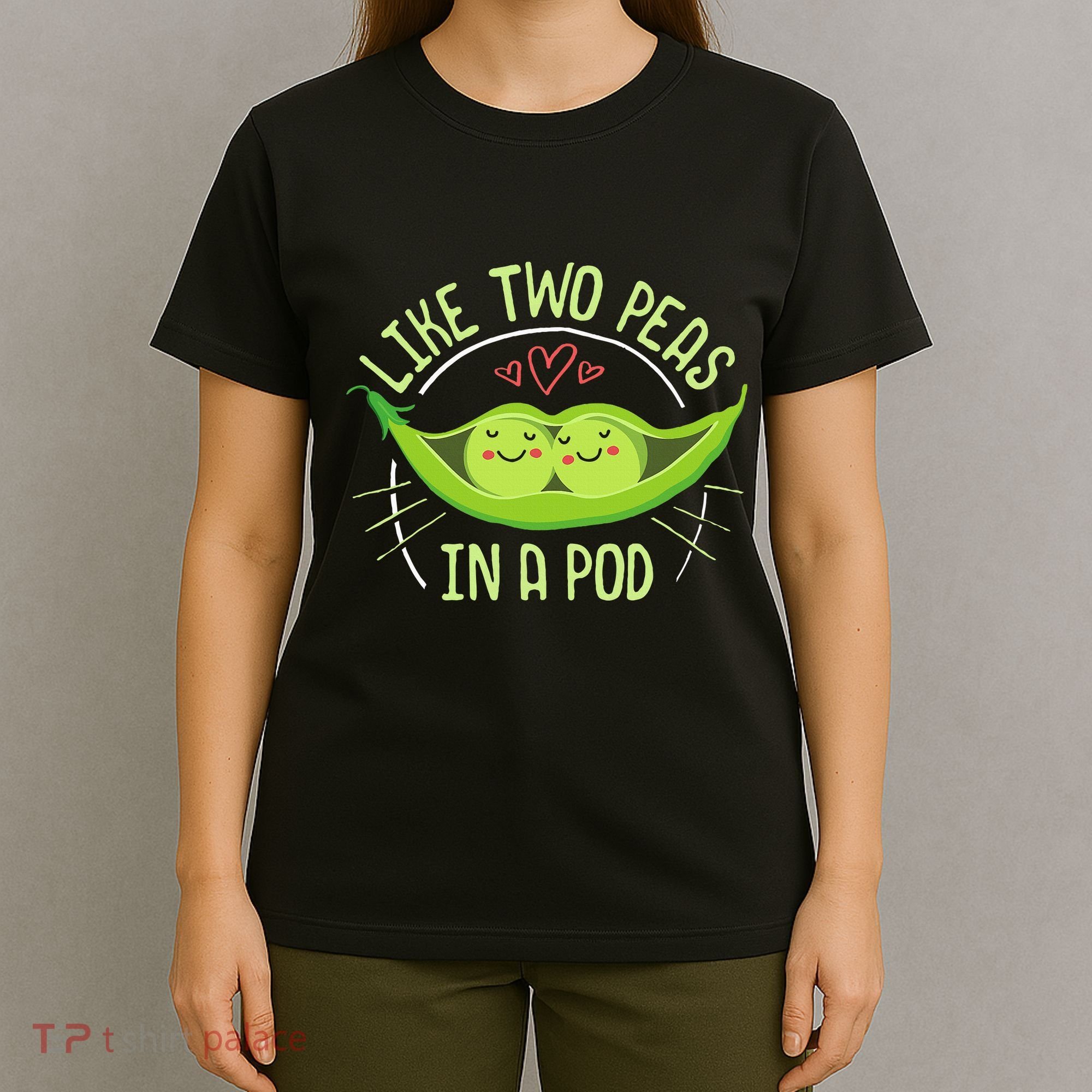 Cute Pea Pod Like Two Peas In A Pod Idiom T-Shirt