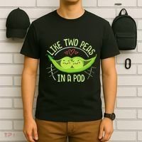 Cute Pea Pod Like Two Peas In A Pod Idiom T-Shirt thumb 6