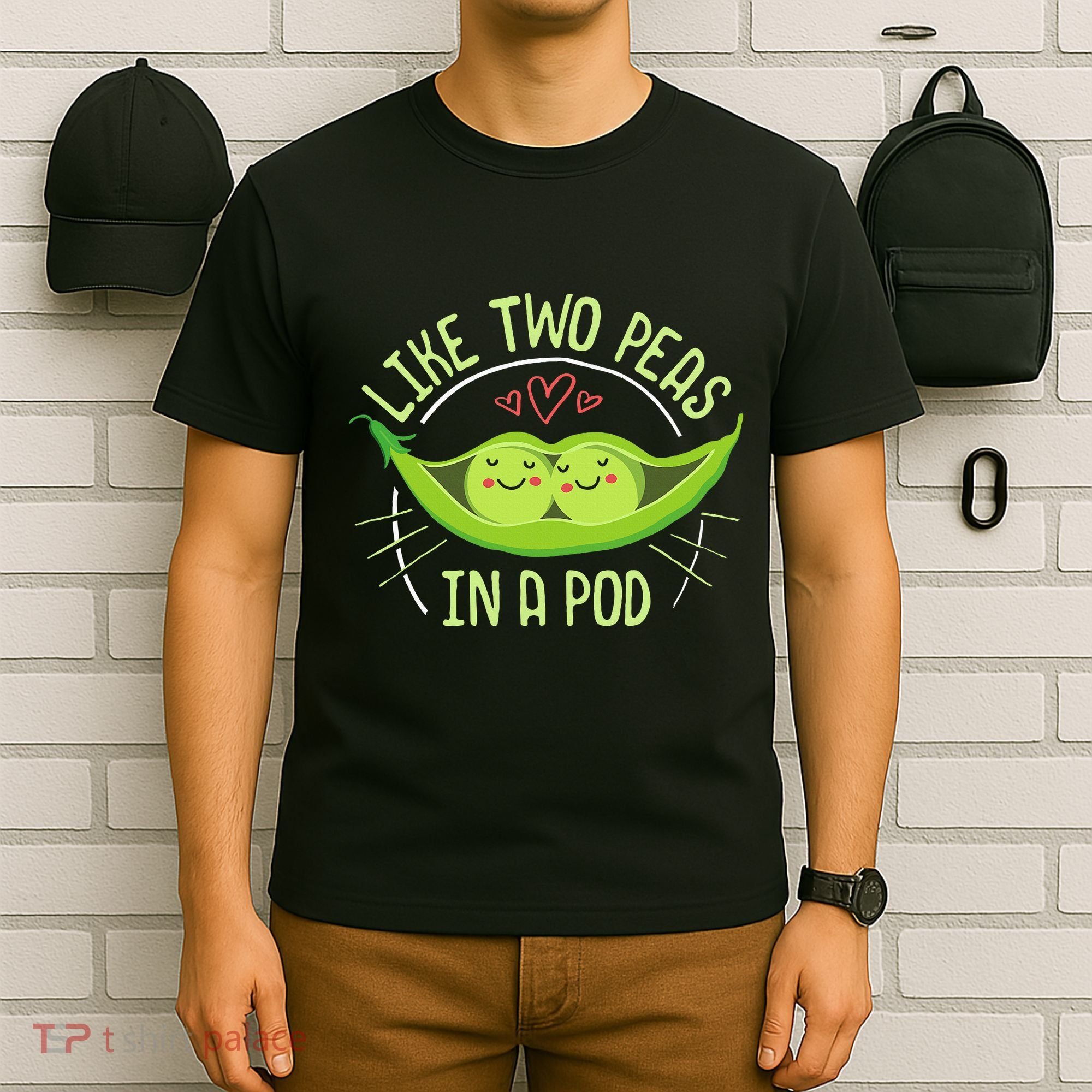 Cute Pea Pod Like Two Peas In A Pod Idiom T-Shirt