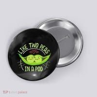 Cute Pea Pod Like Two Peas In A Pod Idiom Button thumb 0