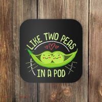 Cute Pea Pod Like Two Peas In A Pod Idiom Coaster thumb 0