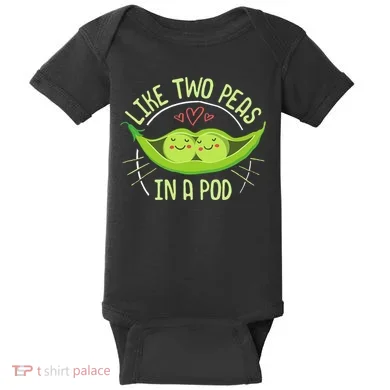Cute Pea Pod Like Two Peas In A Pod Idiom Baby Bodysuit