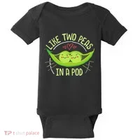 Cute Pea Pod Like Two Peas In A Pod Idiom Baby Bodysuit thumb 0