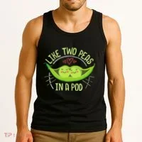 Cute Pea Pod Like Two Peas In A Pod Idiom Tank Top thumb 3