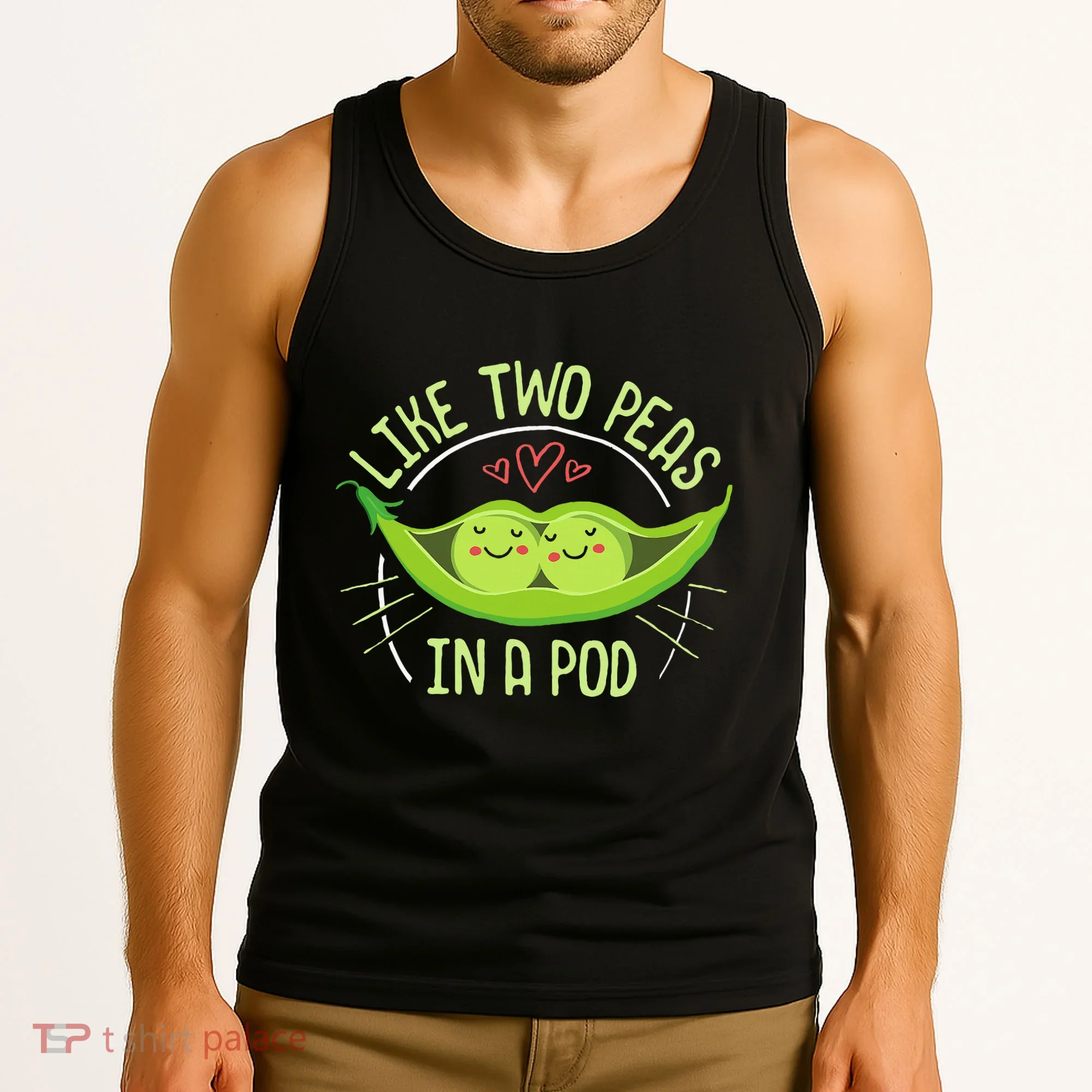 Cute Pea Pod Like Two Peas In A Pod Idiom Tank Top